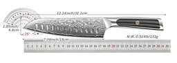 Ніж санток 18 см Damascus DK-DMS 5302 black AUS-10 дамаська сталь 67 шарів
