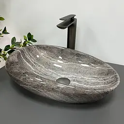 Умивальник VBI Vicenza dark stone накладний VBI-014800, Сірий - мініатюра 3