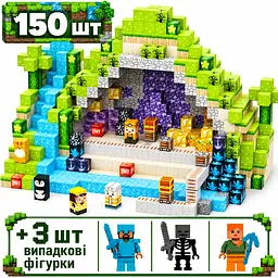 Магнітний конструктор Minecraft 150 шт по грі Майнкрафт Джунглі та шахта Mk001030 - мініатюра 2