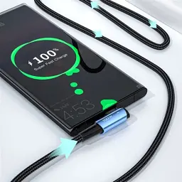 Дата кабель USB-C to USB-C 2.0m 100W 90° corner black Essager (EXCTT1-CGWTA01) - мініатюра 2