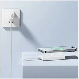 Акумулятор зовнішній магнітний Baseus Magnetic Mini Wireless Fast Charge 20W 5000 mAh білий P10022107223-00 - мініатюра 4