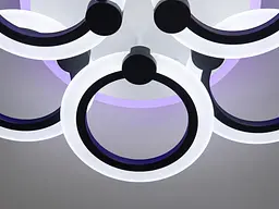 Стельовий світильник LED Diasha A8022/3+3BK, 72W, 3200K-6500K, чорний метал, акрил, сучасний стиль для дому - мініатюра 5