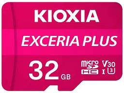 Карта пам'яті Kioxia i Exceria plus microSDXC 32Gb Class 10 U3 V30 + ad (LMPL1M032GG2)