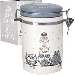 Банка керамічна Be Happy «Совушки», кришка із клямкою S&T 16 см kuh0010009 - мініатюра 2