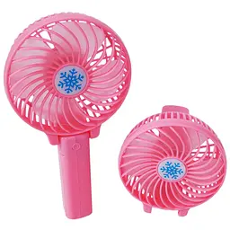 Вентилятор ручний міні акумуляторний з ручкою USB діаметр 10см Handy Mini Fan рожевий