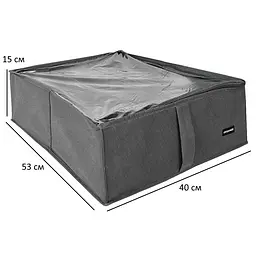 Органайзер  для взуття ORGANIZE  з прозорою кришкою на 6 пар до 39 розміру 53*40*15 см (сірий) - мініатюра 4