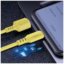 Дата кабель USB 2.0 AM to USB-C 1.0m soft silicone yellow ColorWay (CW-CBUC043-Y) - мініатюра 6