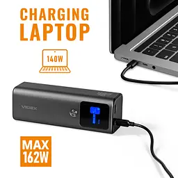 Повербанк 30000mAh Videx VPB-316 162W PD140W + Display (VPB-316-G) - мініатюра 12