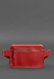 Шкіряна жіноча поясна сумка Dropbag Mini червона - мініатюра 4