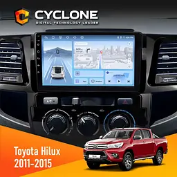 Штатна магнітола Toyota Hilux 2011-2015 Cyclone C9-012 4x64, DSP, 4G Cyclone (НФ-00008055)