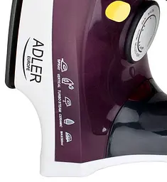 Праска Adler AD 5022, 3000 Вт, підошва з нержавіючої сталі, паровий удар 65 г/хв 1 шт. фіолетовий (30213-IS) - мініатюра 3