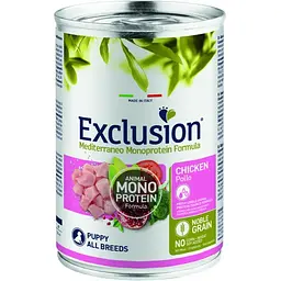 Консерви Exclusion Puppy Chicken для цуценят від 2 до 12 місяців з куркою 400 г