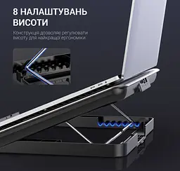 Охолоджувальна підставка для ноутбука до 17 дюймів OfficePro OPCP-500 2xUSB 1xfans - мініатюра 7