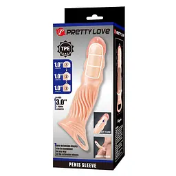 Насадка на пеніс Pretty Love 3.0" Adjustable, 24 см (тілесний) - мініатюра 9