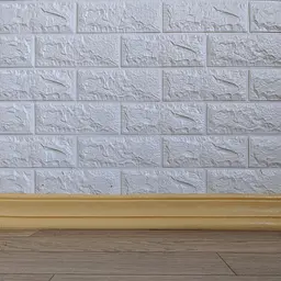 Самоклеючий гнучкий плінтус 3D Loft (багет) бежевий 2400х80мм