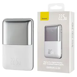 Мобільна батарея BASEUS Bipow Pro Digital Display Fast Charge 20000mAh 22.5W белая - мініатюра 3
