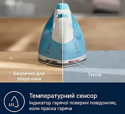 Праска Electrolux 2300Вт, 250мл, паровий удар 110гр, керамічна підошва, синьо-білий teh0016243 - мініатюра 4