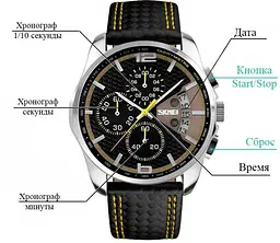 Чоловічий годинник Skmei 9106 Spider Жовтий - мініатюра 4
