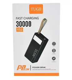 Повербанк WUW-TUGII Y53 Powerbank портативний акумулятор быстрая зарядка 30 000 mAh LED-індикація Чорний - мініатюра 5