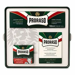 Набір вінтажний подарунковий Proraso в металевій коробці Освіжаюча та тонізуюча свіжість з евкаліптовою олією та ментолом