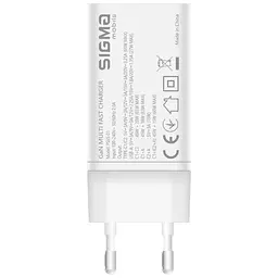 Зарядний пристрій Sigma 2xUSB-C PD65 Вт + 1xUSB QC3.0 GaN X-power PS65-01 білий (4827798637715) - мініатюра 3
