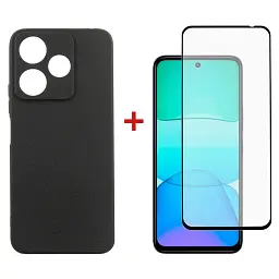 Чохол до мобільного телефона Dengos Xiaomi Redmi 13 4G Carbon + Glass Black (DG-KM-98)