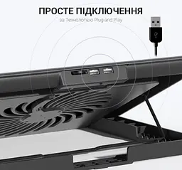 Охолоджувальна підставка для ноутбука до 17 дюймів OfficePro OPCP-500 2xUSB 1xfans - мініатюра 10