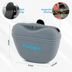 Силіконова сумка PAWPYGO для ласощів собак з магнітною застібкою і зажимом - мініатюра 4