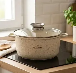 Каструля з кришкою Edenberg EB-3954 5.6 л 26 см бежева