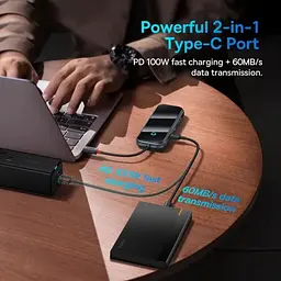 Адаптер мультипортовий - хаб Baseus AcmeJoy 8-Port Type-C Hub Adapter (WKJZ010613) - мініатюра 5