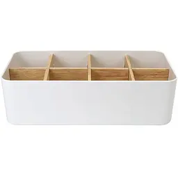 Органайзер для дрібниць MVM, білий з деревом (FH-03 WHITE/WOOD)
