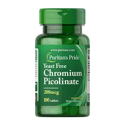 Хром піколінат Chromium Picolinate 200 mcg Yeast Free 100 таблеток