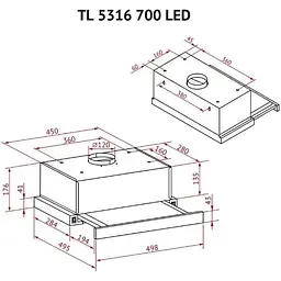 Витяжка Perfelli TL 5316 WH 700 LED - мініатюра 11