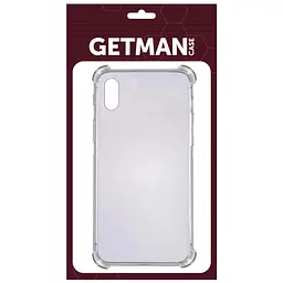 TPU чохол GETMAN Ease logo посилені кути для Apple iPhone X / XS 5.8" Сірий прозорий - мініатюра 2