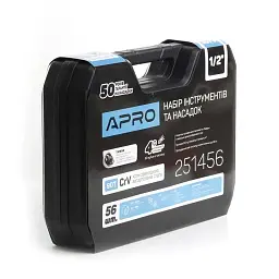 Набір насадок і інструментів Apro CrV 1/2" 90Т 56 шт. 30412 - мініатюра 5