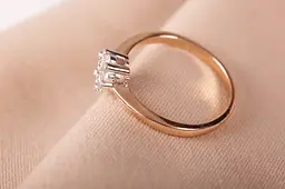 Каблучка з жовтого і білого золота з бриліантами 17 K-0255 - мініатюра 4