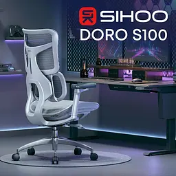 Крісло офісне Sihoo Doro S100 Mesh White (S100-M302) - мініатюра 6