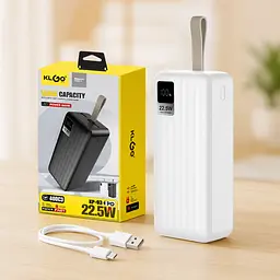 Повербанк із швидкою зарядкою, 40000mAh / Зовнішній акумулятор 22,5W KP-93 / Power bank 2хUSB - мініатюра 5