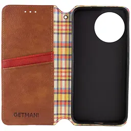 Шкіряний чохол-книжка GETMAN Cubic (PU) для Realme 11 4G Коричневий - мініатюра 4