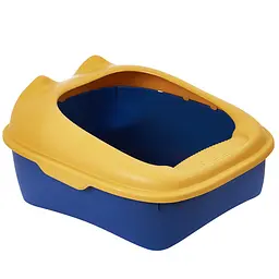 Туалет для котів із лопаткою Derby Plastic Cat Litter Box жовто-синій 51 х 41 х 30 см