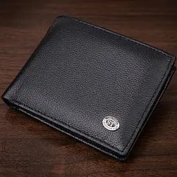 Компактне чоловіче портмоне з натуральної шкіри ST Leather 22486 чорний