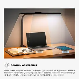 Лампа світлодіодна Mealux з пультом чорна (DL-1020 + remote Black)  - мініатюра 9