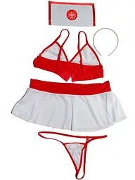 Сексуальний костюм Медсестри для рольових ігор, ігровий комплект One Size S-M білий - мініатюра 4