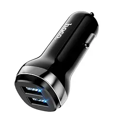 Автомобільний зарядний пристрій Hoco Z40 Superior з двома USB-портами чорне - мініатюра 2