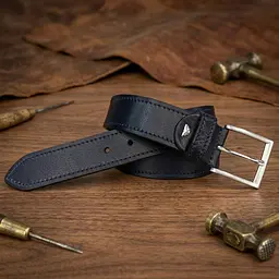 Чоловічий шкіряний ремінь Tony Perotti з натуральної шкіри 750/40 BLU (90003) темно-синій - мініатюра 5