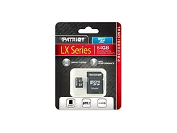 Карта пам'яті Patriot microSDXC UHS-I + SD adapter 64 GB (PSF64GMCSDXC10) - мініатюра 4