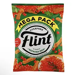 Сухарики Flint пшенично-житні зі смаком червоної ікри 100 г