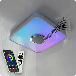 Люстра світлодіодна 517 Dlight RGB з пультом і колонкою 45Вт Білий (02152)