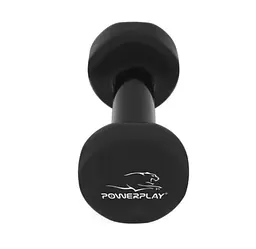 Гантелі вінілові PowerPlay 2 * 1 кг PP_4121 Чорні 2 шт + Гумка для фітнесу 7,5 кг (PP_4121_2*1kg) - мініатюра 4