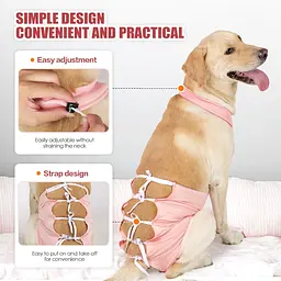 Дихаюча попона для собак Derby Breathable Pet Recovery Suit, Pink, XL - мініатюра 3